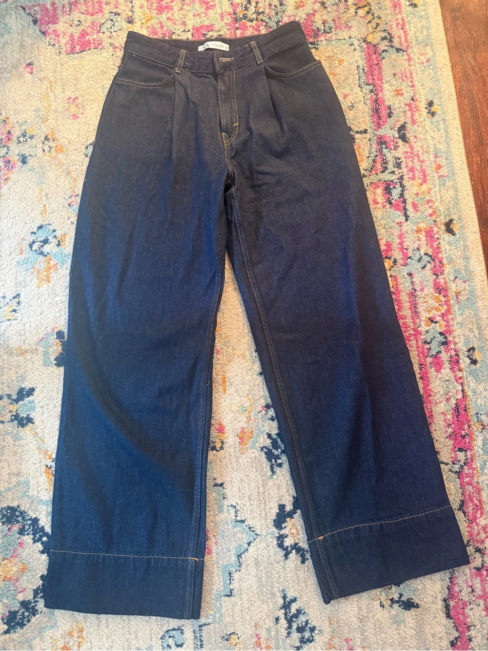 Zara Dark Blue Wide Leg Women's Jeans